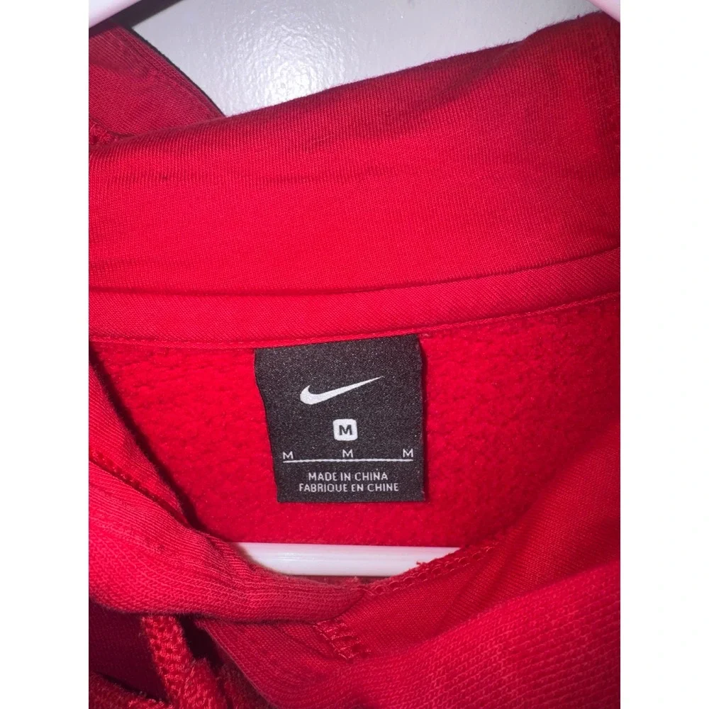 Nike Ohio State Buckeyes Hoodie Mens Medium Red Fleece Pullover OSU Swoosh